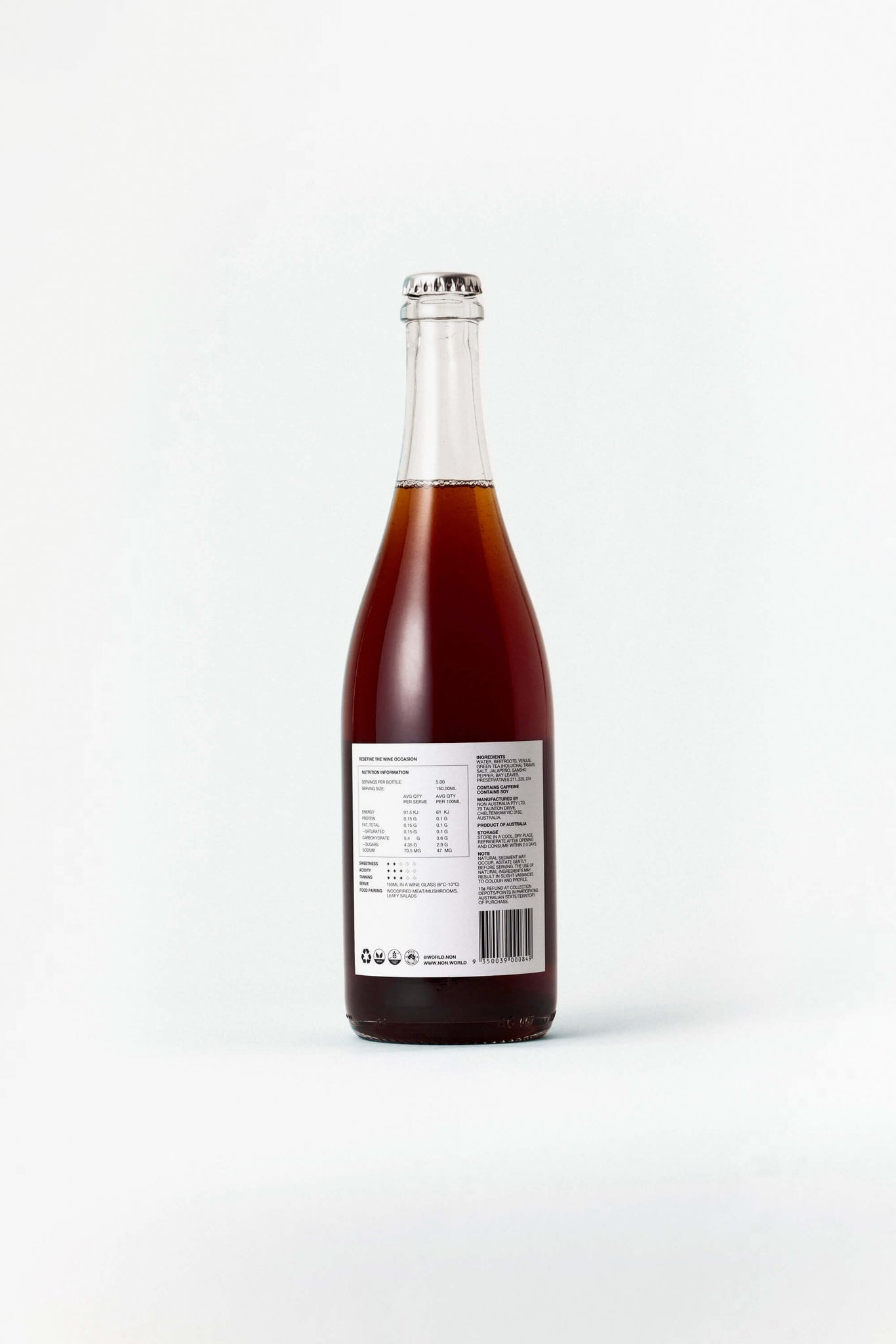 NON4 Roast Beetroot & Sansho bottle back label 