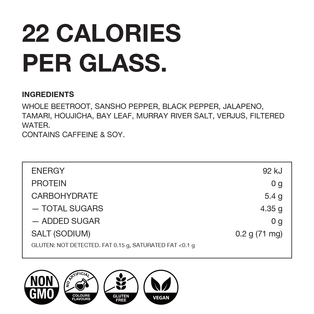 NON4 Roast Beetroot & Sansho nutrition panel