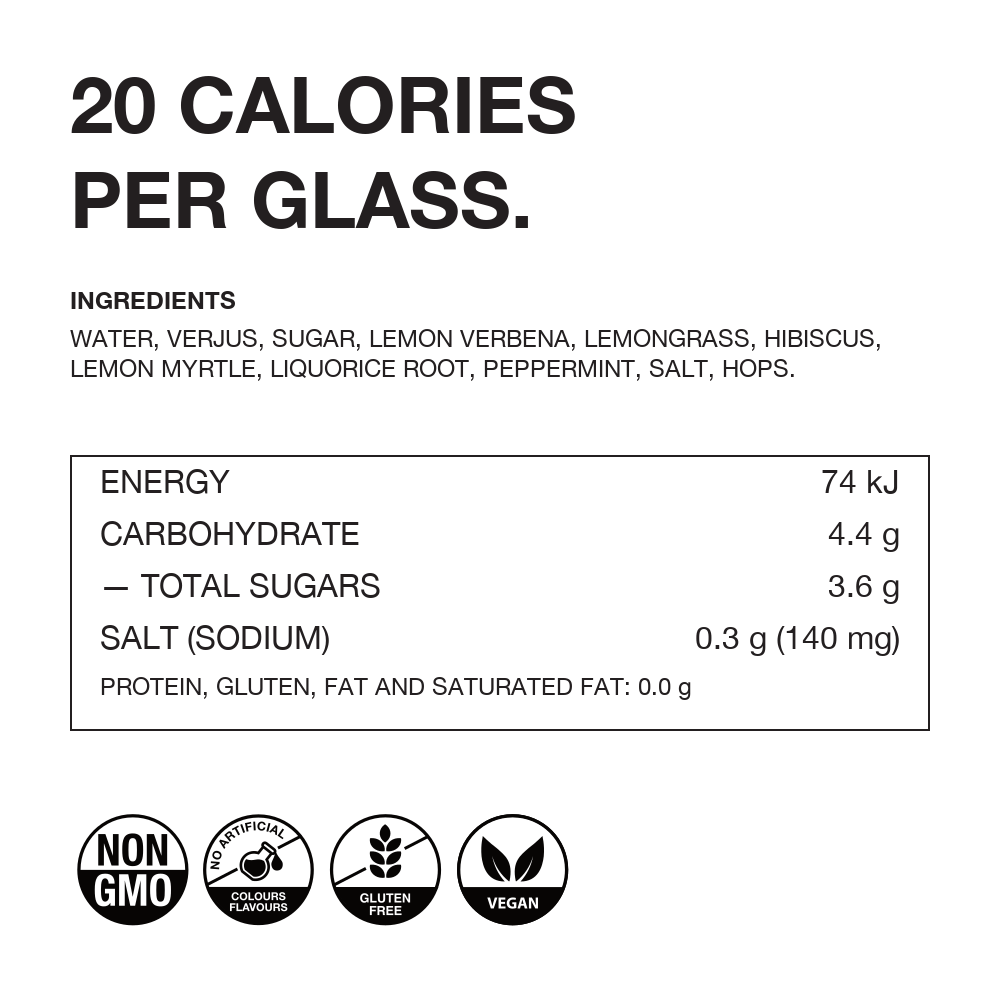 NON5 Lemon Marmalade & Hibiscus nutrition panel