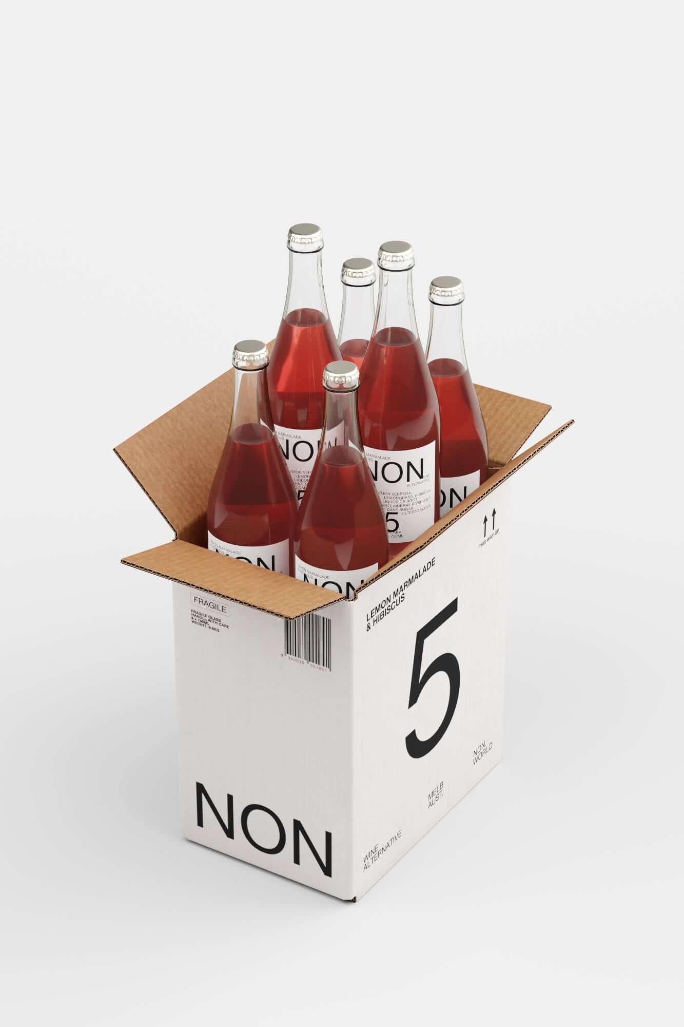 6 pack of NON5 Lemon Marmalade & Hibiscus